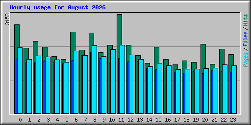 Hourly usage for August 2026